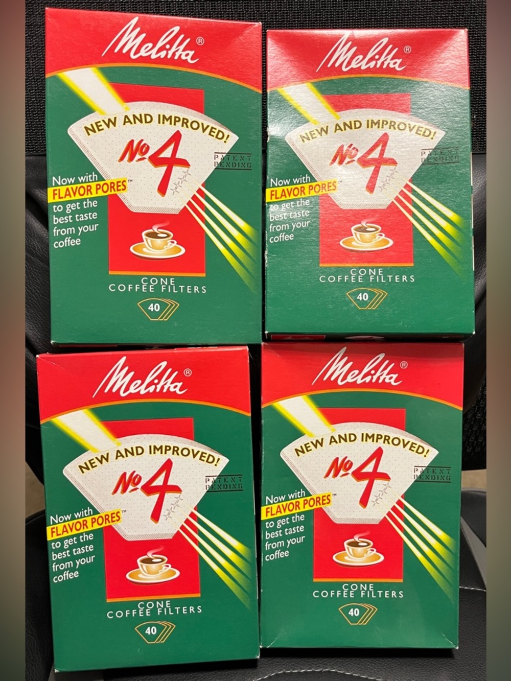 Melitta No 4 Cone Coffee Filters (4) 40 count boxes - 160 coffee filters